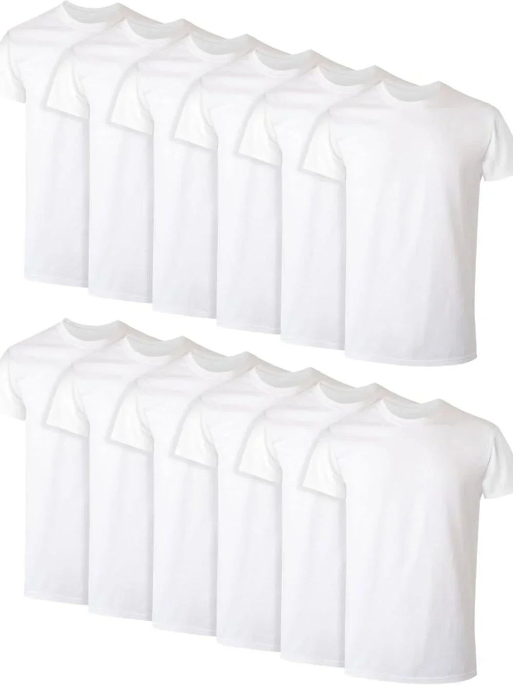 Soft Cotton Stay-Tucked Men's Undershirts, Multipack in White/Black/Assorted